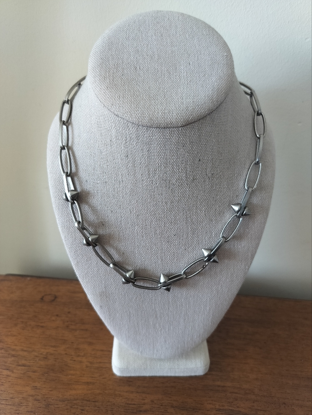 Spiked Chain Silver-Tone Spike Link Necklace - Women's Jewelry